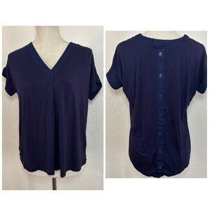 Cable & Gauge Navy V-Neck Short Sleeve Tee